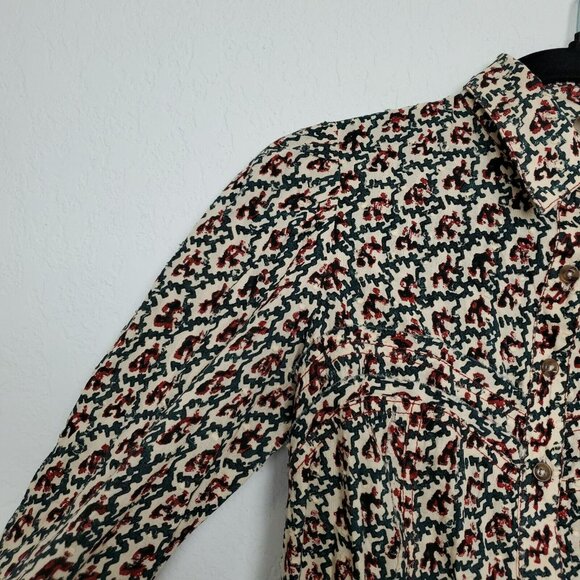Anthropologie Pilcro Womens Button Front Shirt Size XXS Western Abstract - Picture 3 of 10